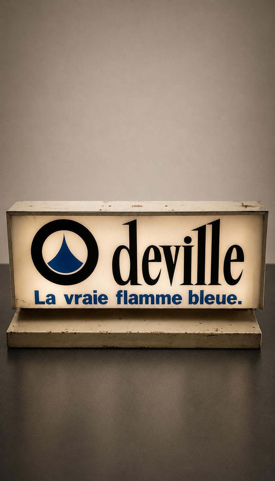 Original Vintage Deville Illuminated Advertising Sign – France, c. 1975–1985