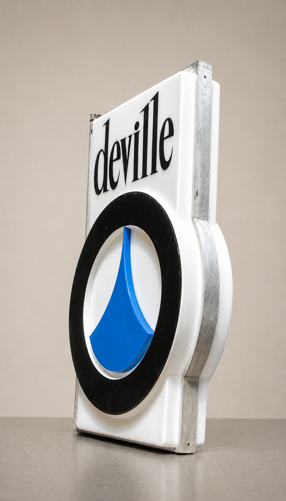 Original Vintage Deville Illuminated Advertising Sign with Original Stand