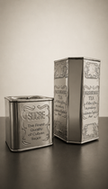 Vintage Metal Tea & Sugar Canister Set